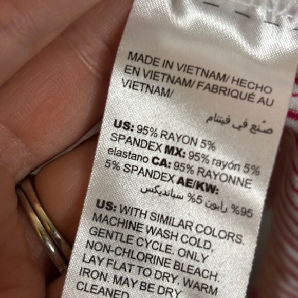 Chico's Blouse‎ Women's Size Large Tunic Pockets Stripes Red White Chicos 2 - Picture 4 of 4